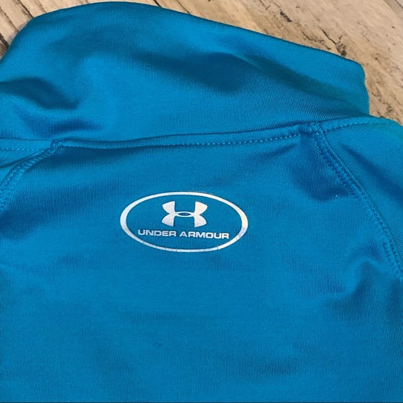⭐️LIKE NEW⭐️ UNDER ARMOUR Girls Coldgear in Teal Blue Size Youth Small - Picture 6 of 8